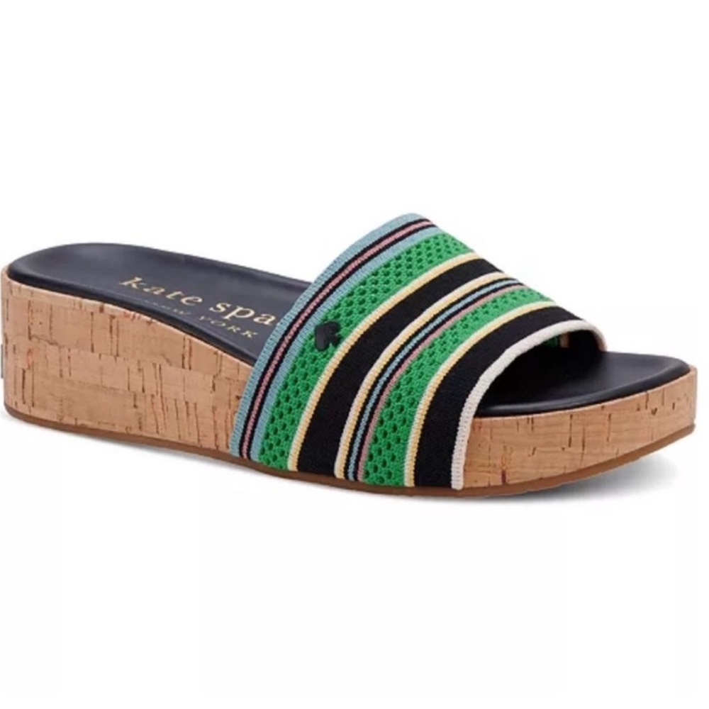 KATE SPADE NEW YORK Stripped Breeze Slide Platform Wedges